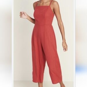 ❤️Old Navy Salmon Pink Crop Tank Jumpsuit Medium